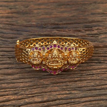 Antique South Indian Kada With Matte Gold Plating