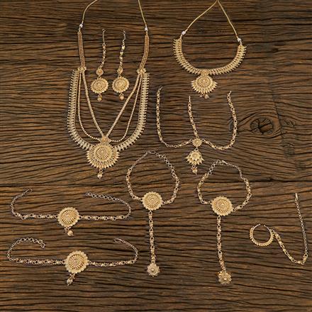 Antique Plain Gold Bridal Sets With Gold Plating