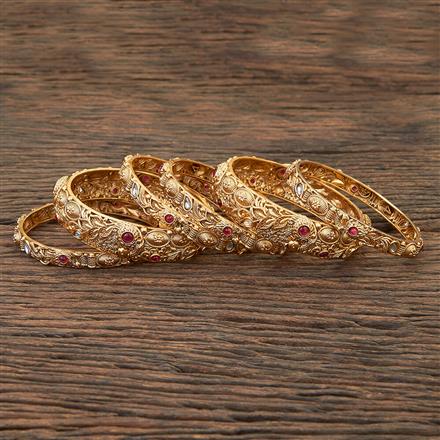 Antique Peacock Bangles With Matte Gold Plating