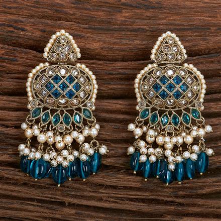 Antique Long Earring With Mehndi Plating