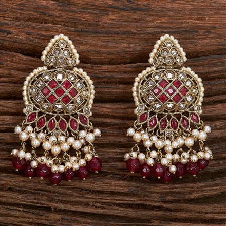 Antique Long Earring With Mehndi Plating