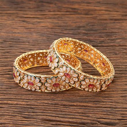 Antique Meenakari Bangles With Gold Plating