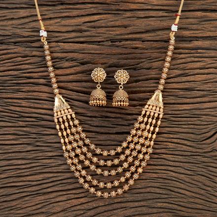 Antique Long Necklace With Gold Plating