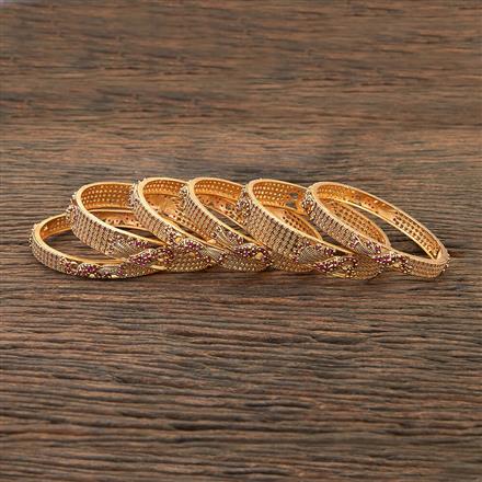 Antique Peacock Bangles With Matte Gold Plating