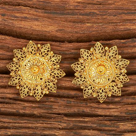 Antique Plain Gold Earring With Gold Plating