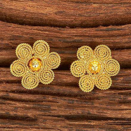 Antique Plain Gold Earring With Gold Plating