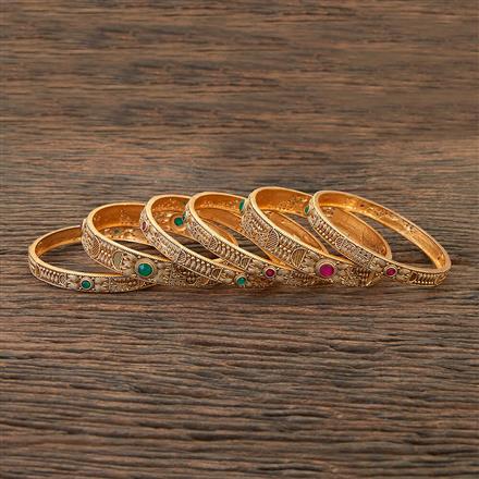 Antique Classic Bangles With Matte Gold Plating