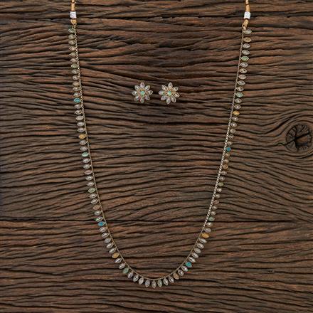 Antique Long Necklace With Mehndi Plating