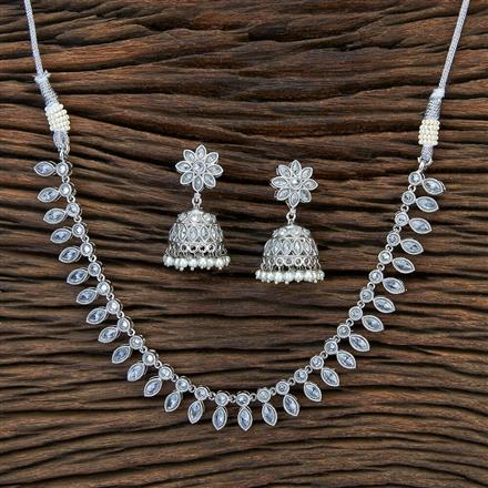 Antique Delicate Necklace With Rhodium Plating