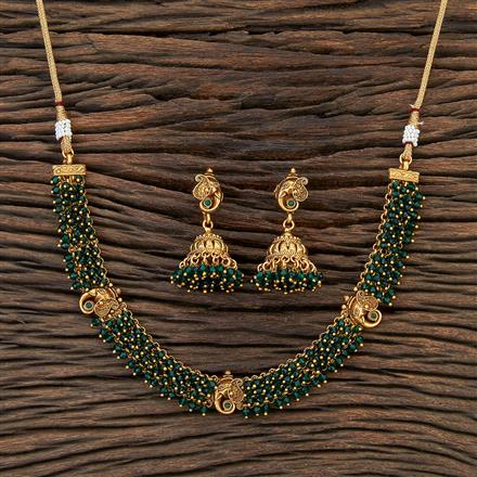 Antique Delicate Necklace With Matte Gold Plating