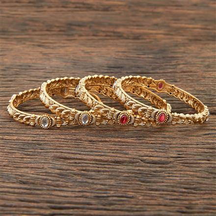 Antique Delicate Bangles With Matte Gold Plating