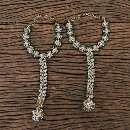 Antique Reverse Ad Stone Hath Pan With Mehndi Plating