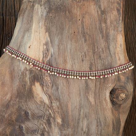 Antique Reverse Ad Stone Belt With Mehndi Plating