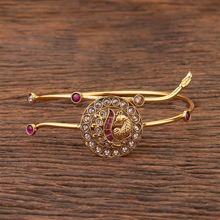 Antique Peacock Baju Band With Gold Plating