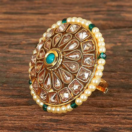 Antique Pearl Ring With Gold Plating