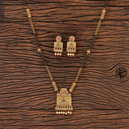 Antique Classic Mangalsutra With Matte Gold Plating