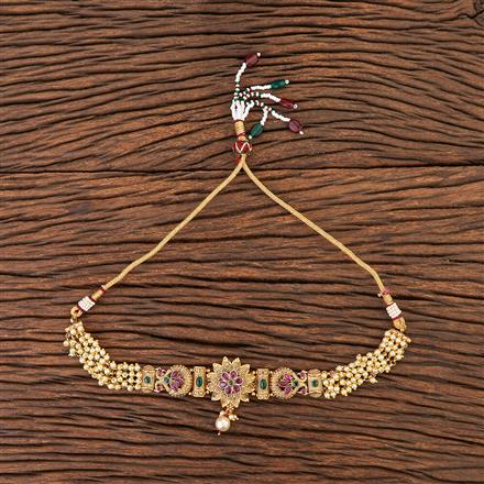 Antique Moti Baju Band With Gold Plating