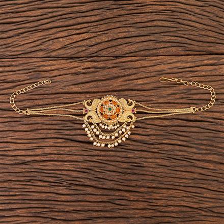 Antique Peacock Baju Band With Gold Plating