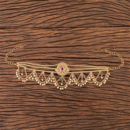 Antique Pearl Baju Band With Gold Plating