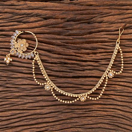 Antique Pressing Nose Ring With Matte Gold Plating