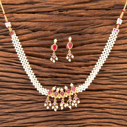 Antique Moti Necklace With Gold Plating