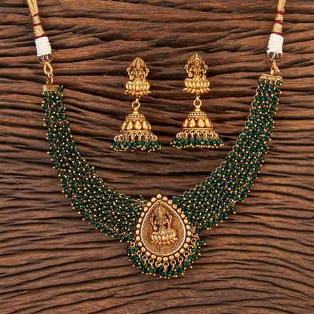 Antique South Indian Necklace With Matte Gold Plating