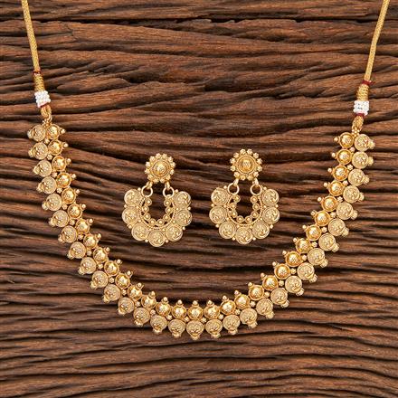 Antique Plain Gold Necklace With Gold Plating