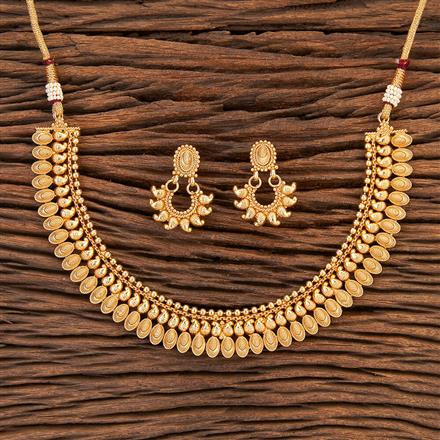 Antique Plain Gold Necklace With Gold Plating
