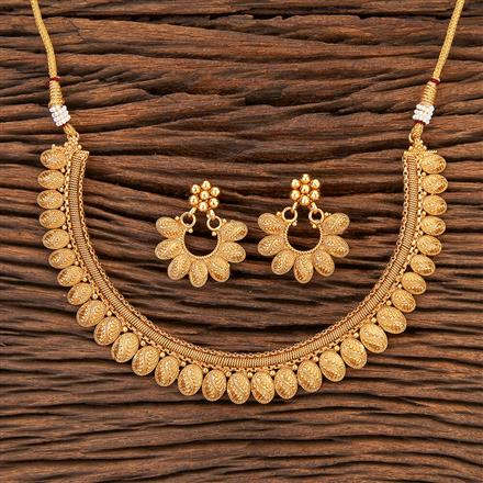 Antique Plain Gold Necklace With Gold Plating