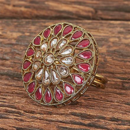 Antique Adjustable Ring With Mehndi Plating