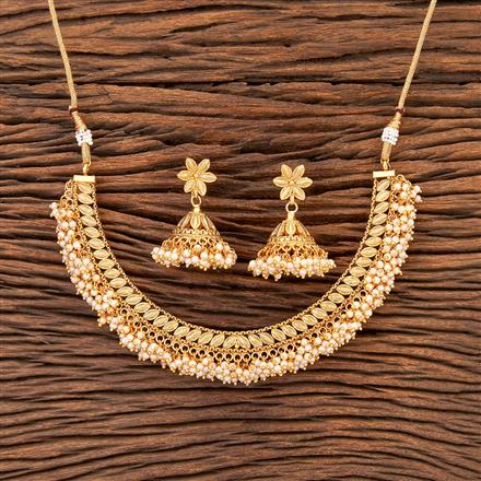 Antique Pearl Necklace With Gold Plating