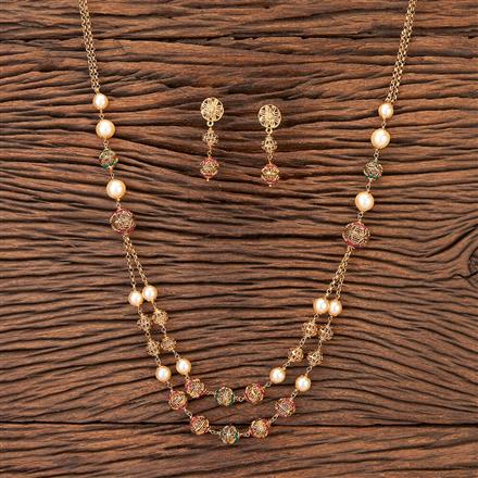 Antique Long Necklace With Gold Plating