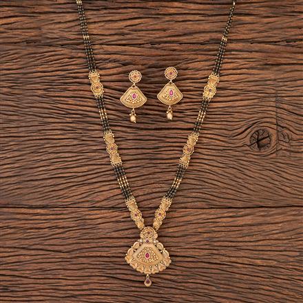 Antique Classic Mangalsutra With Matte Gold Plating