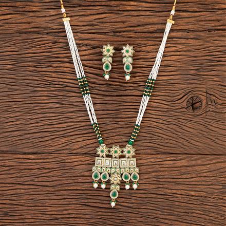 Antique Mala Pendant Set With Gold Plating
