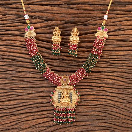 Antique Temple Necklace With Matte Gold Plating