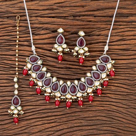 Antique Pearl Necklace With 2 Tone Plating