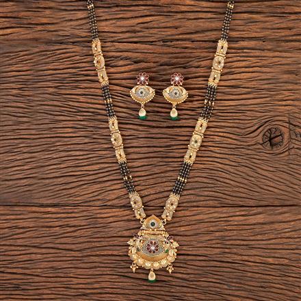 Antique Classic Mangalsutra With Matte Gold Plating