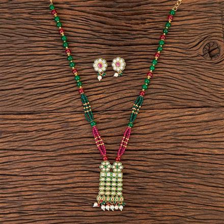 Antique Meenakari Pendant Set With Gold Plating