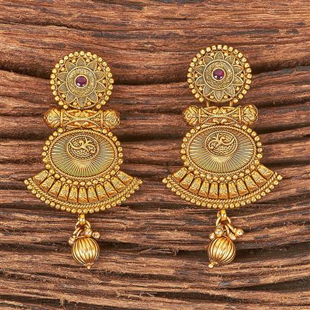 Antique Classic Earring With Matte Gold Plating