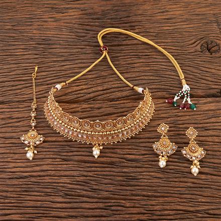 Antique Mukut Necklace With Gold Plating