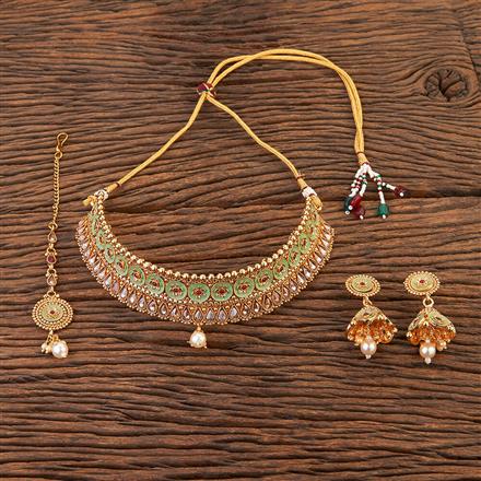 Antique Moti Necklace With Gold Plating