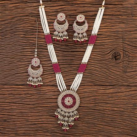 Antique Mala Pendant Set With Mehndi Plating