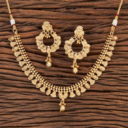 Antique Plain Gold Necklace With Gold Plating