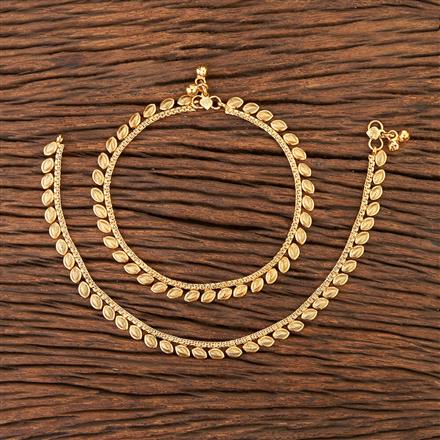 Antique Plain Gold Payal With Gold Plating