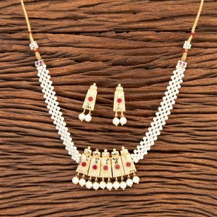 Antique Pearl Necklace With Gold Plating