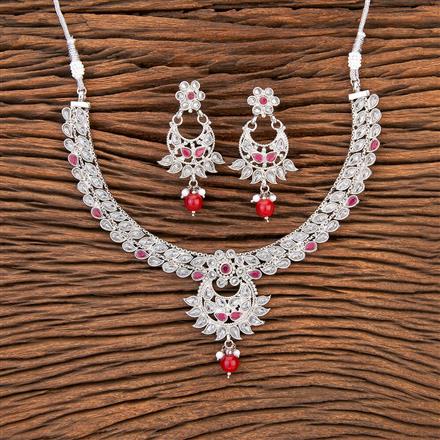 Antique Delicate Necklace With Rhodium Plating