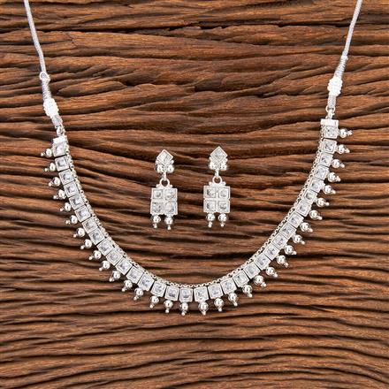 Antique Delicate Necklace With Rhodium Plating