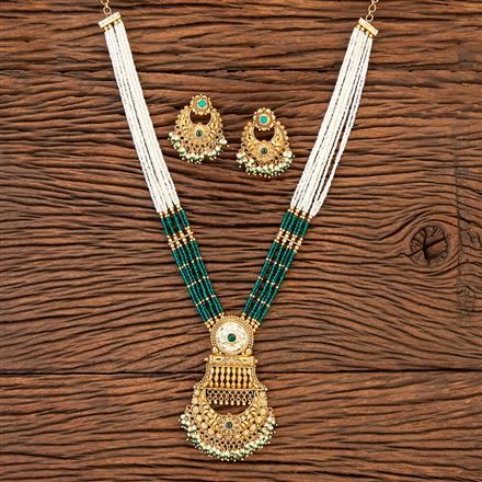 Antique Mala Pendant Set With Gold Plating