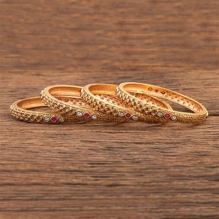 Antique Classic Bangles With Matte Gold Plating