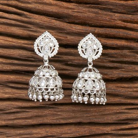 Antique Jhumki With Rhodium Plating